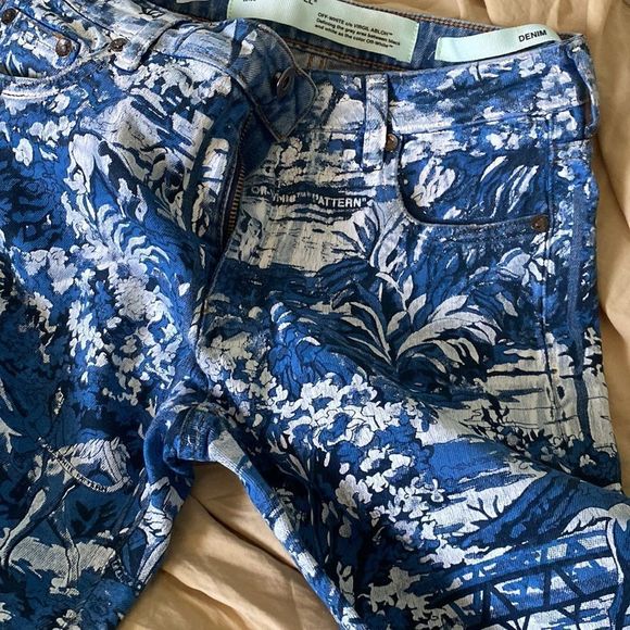 Off-White abstract-print skinny jeans - Picture 7 of 7